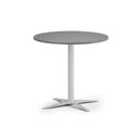 Konferenčný stolík AURA, priemer 80 cm, biela podnož, grafit