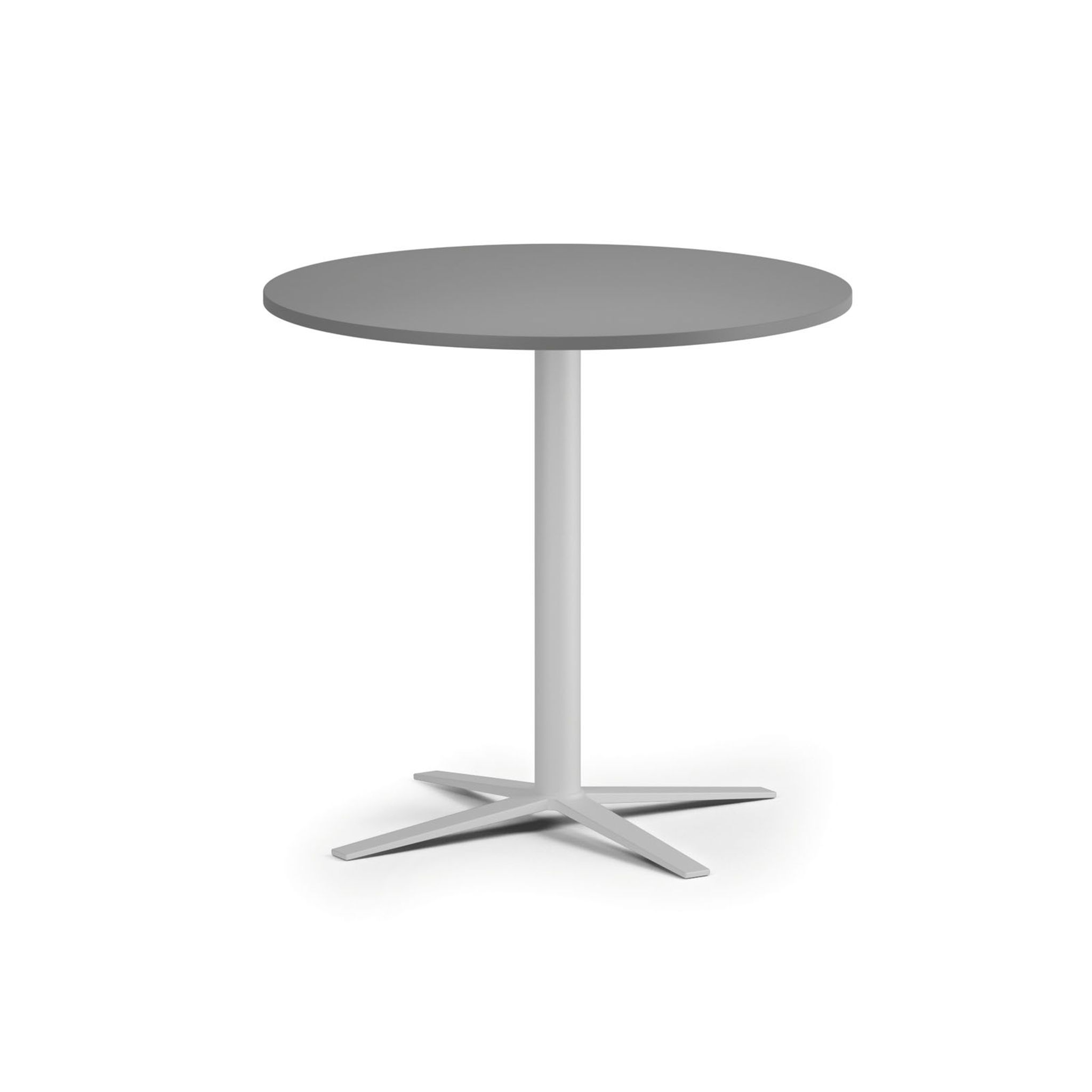 Konferenčný stolík AURA, priemer 80 cm, biela podnož, grafit