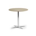 Konferenčný stolík AURA, priemer 80 cm, chróm podnož, dub prírodný