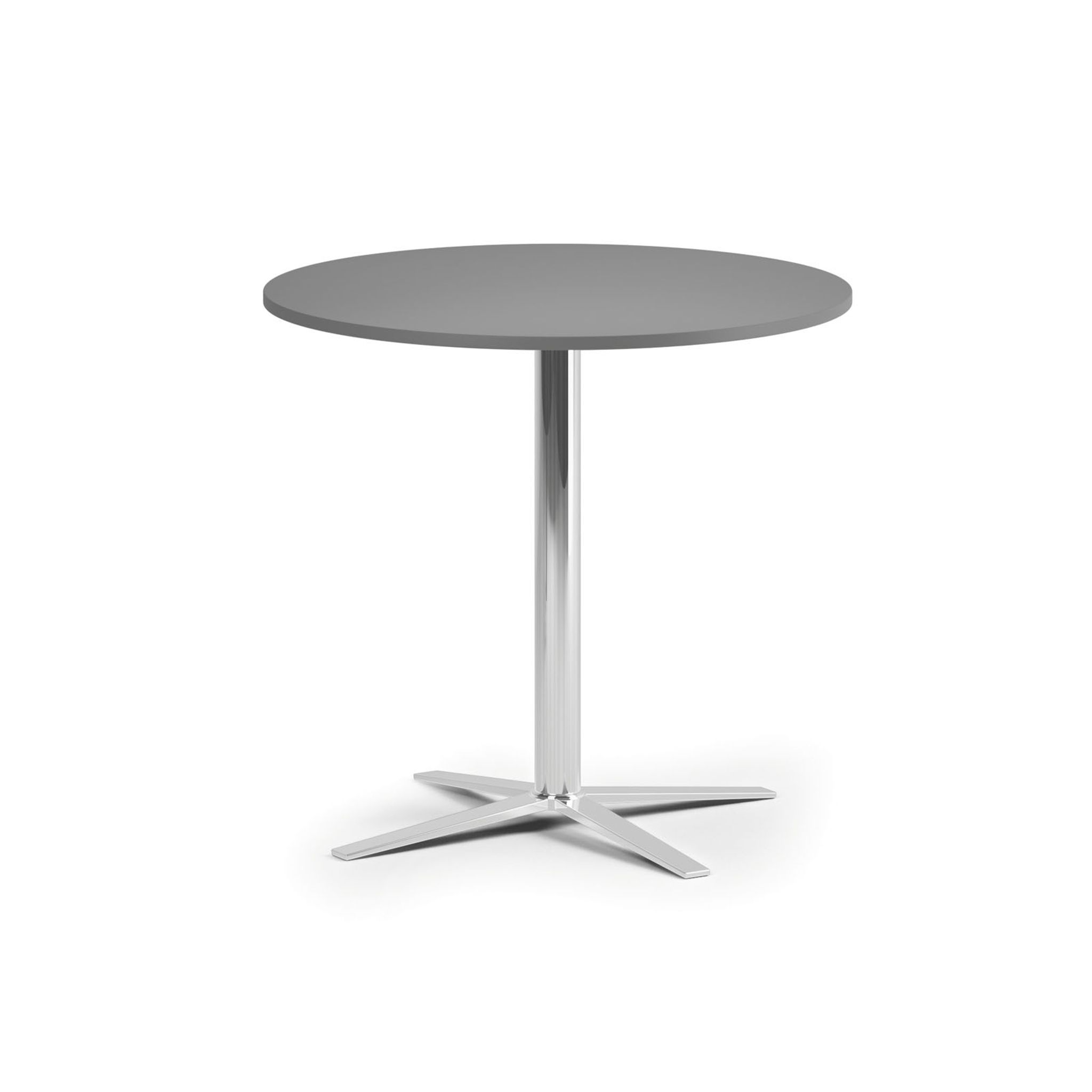 Konferenčný stolík AURA, priemer 80 cm, chróm podnož, grafit