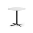Konferenčný stolík AURA, priemer 80 cm, čierna podnož, biela