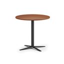 Konferenčný stolík AURA, priemer 80 cm, čierna podnož, čerešňa