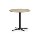 Konferenčný stolík AURA, priemer 80 cm, čierna podnož, dub prírodný