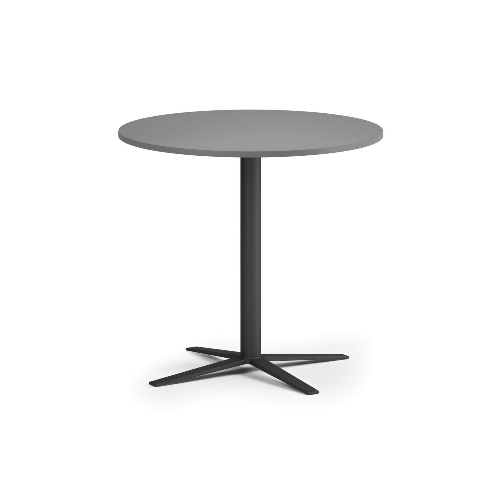 Konferenčný stolík AURA, priemer 80 cm, čierna podnož, grafit