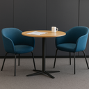 Konferenčný stolík AURA, priemer 80 cm, čierna podnož, grafit