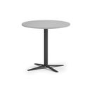 Konferenčný stolík AURA, priemer 80 cm, čierna podnož, sivá