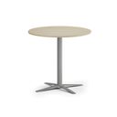 Konferenčný stolík AURA, priemer 80 cm, sivostrieborná podnož, breza