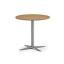Konferenčný stolík AURA, priemer 80 cm, sivostrieborná podnož, buk
