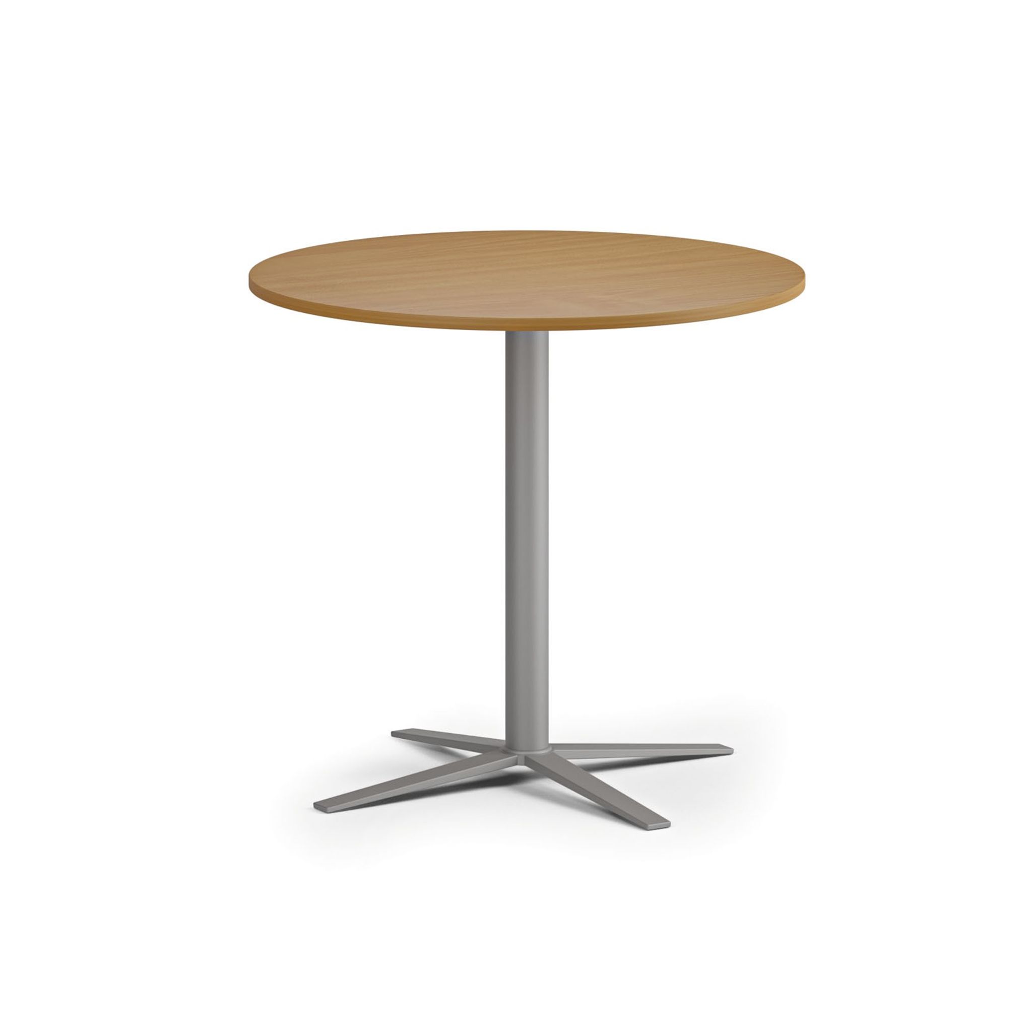 Konferenčný stolík AURA, priemer 80 cm, sivostrieborná podnož