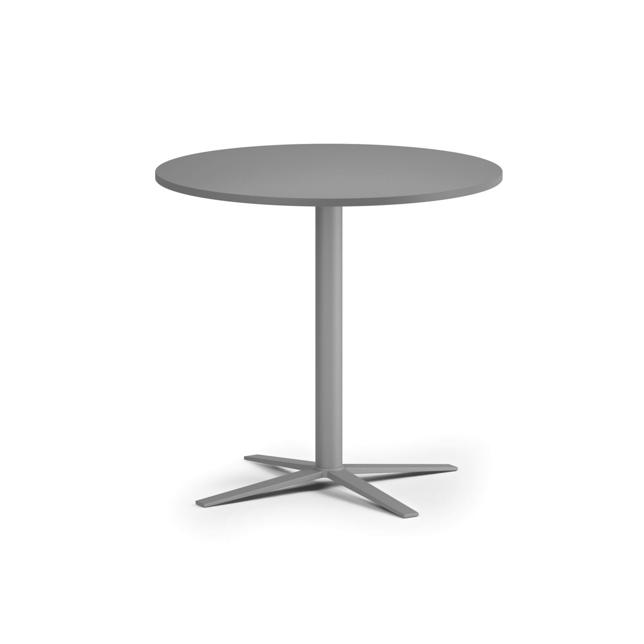 Konferenčný stolík AURA, priemer 80 cm, sivostrieborná podnož, grafit