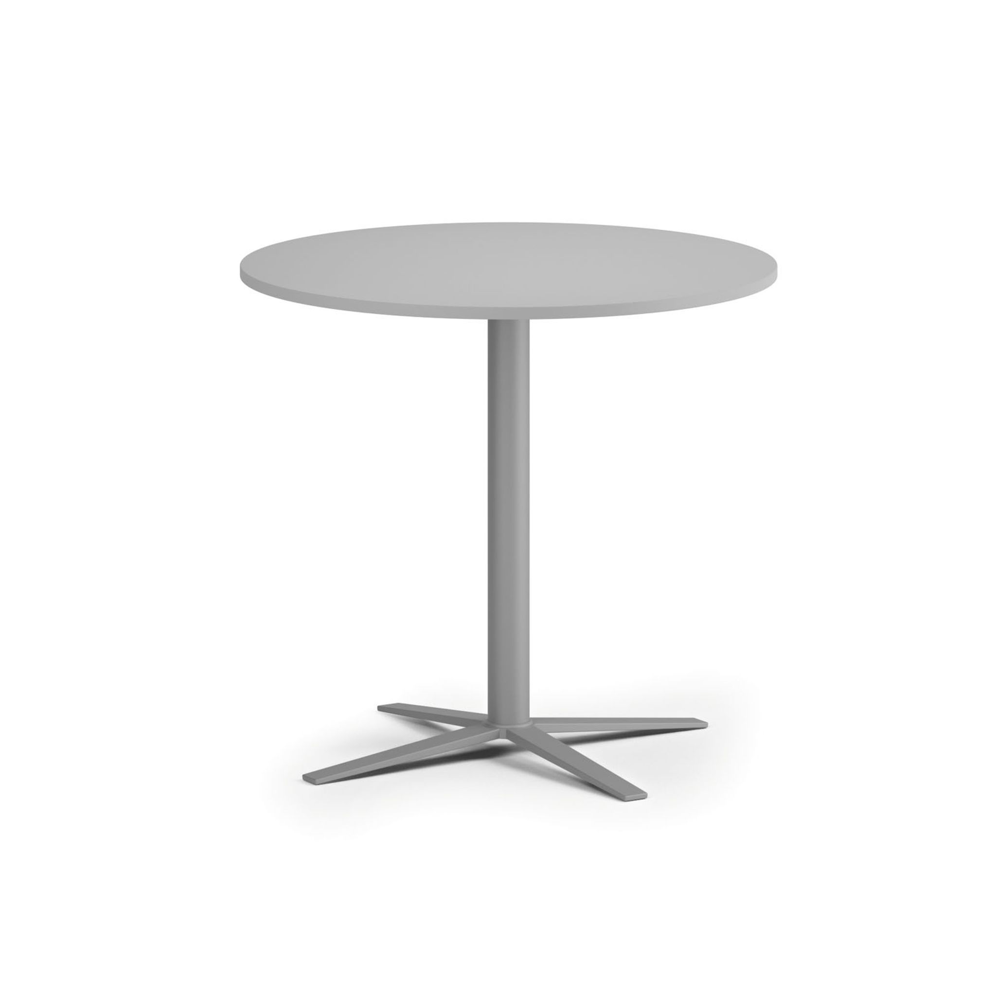Konferenčný stolík AURA, priemer 80 cm, sivostrieborná podnož, sivá