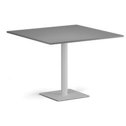 Konferenčný stolík ENZO, 100x100 cm, biela podnož, grafit
