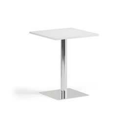 Konferenčný stolík ENZO, 60x60 cm, chróm podnož, biela