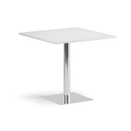 Konferenčný stolík ENZO, 80x80 cm, chróm podnož, biela