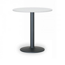 Konferenčný stolík FILIP II, priemer 80 cm, čierna podnož, biela