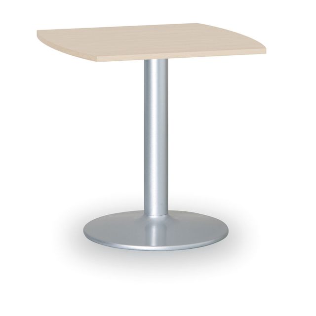 Konferenčný stolík ZEUS II, 660x660 mm, sivá podnož, doska breza
