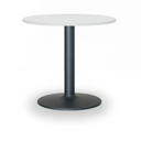 Konferenčný stolík ZEUS II, priemer 60 cm, čierna podnož, biela