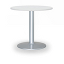Konferenčný stolík ZEUS II, priemer 60 cm, sivá podnož, biela