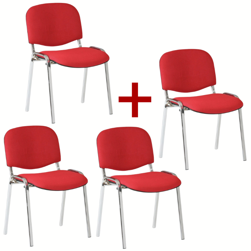 Antares Konferenzstühle VIVA chrom 3+1 GRATIS, rot