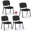Konferenzstühle VIVA PLUS 3+1 GRATIS - schwarze Füße, schwarz