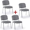 Konferenzstühle VIVA PLUS 3+1 GRATIS - verchromte Füße, grau