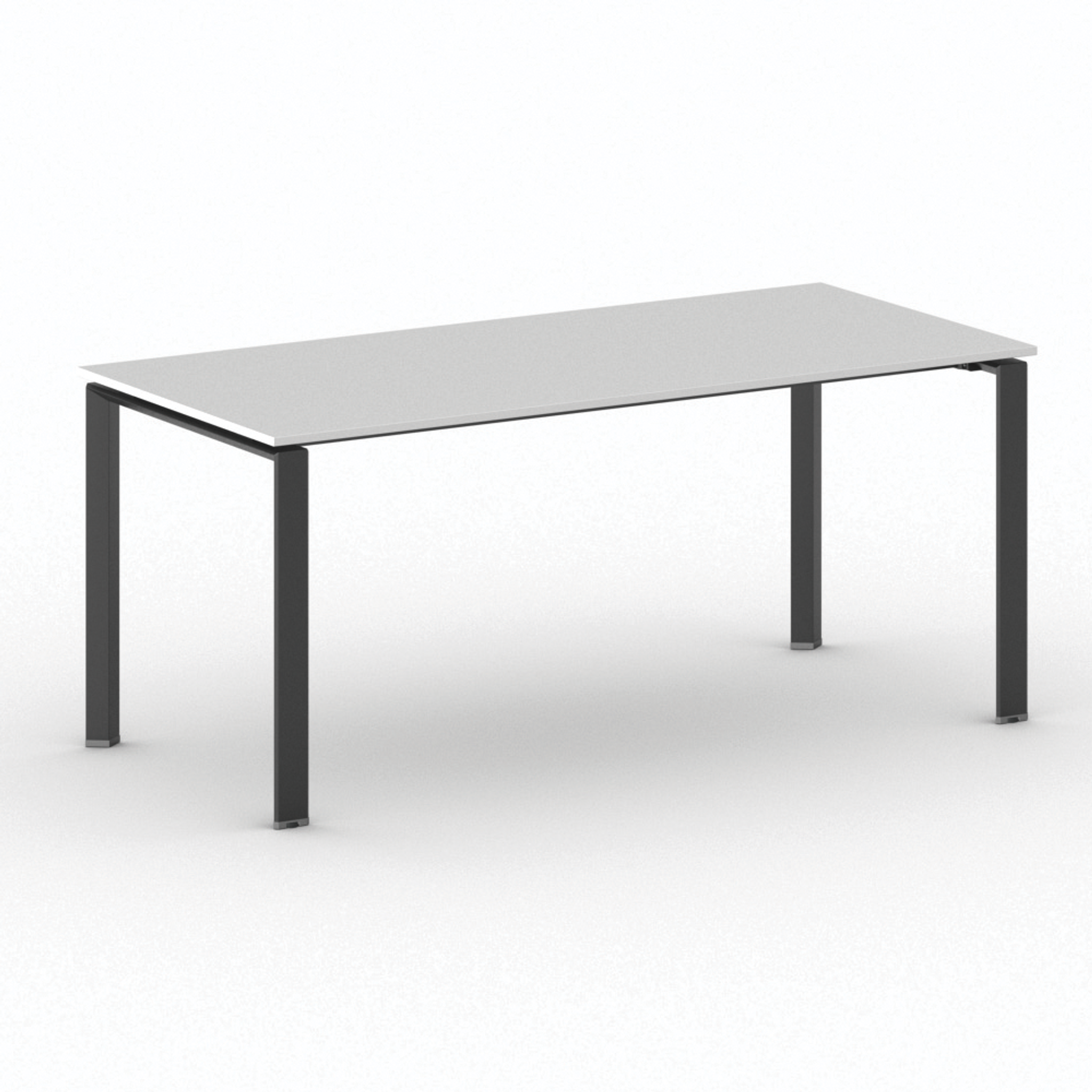 Konferenztisch, Besprechungstisch INFINITY 180x90 cm, weiß, schwarzes Fußgestell