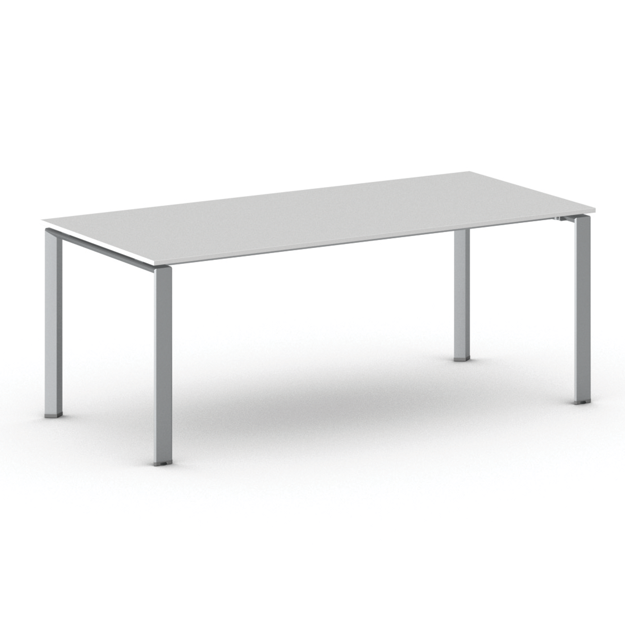 Konferenztisch, Besprechungstisch INFINITY 200x90 cm, weiß, graues Fußgestell