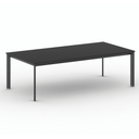 Konferenztisch, Besprechungstisch PRIMO INVITATION 2400 x 1200 mm, schwarzes Fußgestell, Graphit