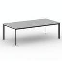Konferenztisch, Besprechungstisch PRIMO INVITATION 2400 x 1200 mm, schwarzes Fußgestell, grau