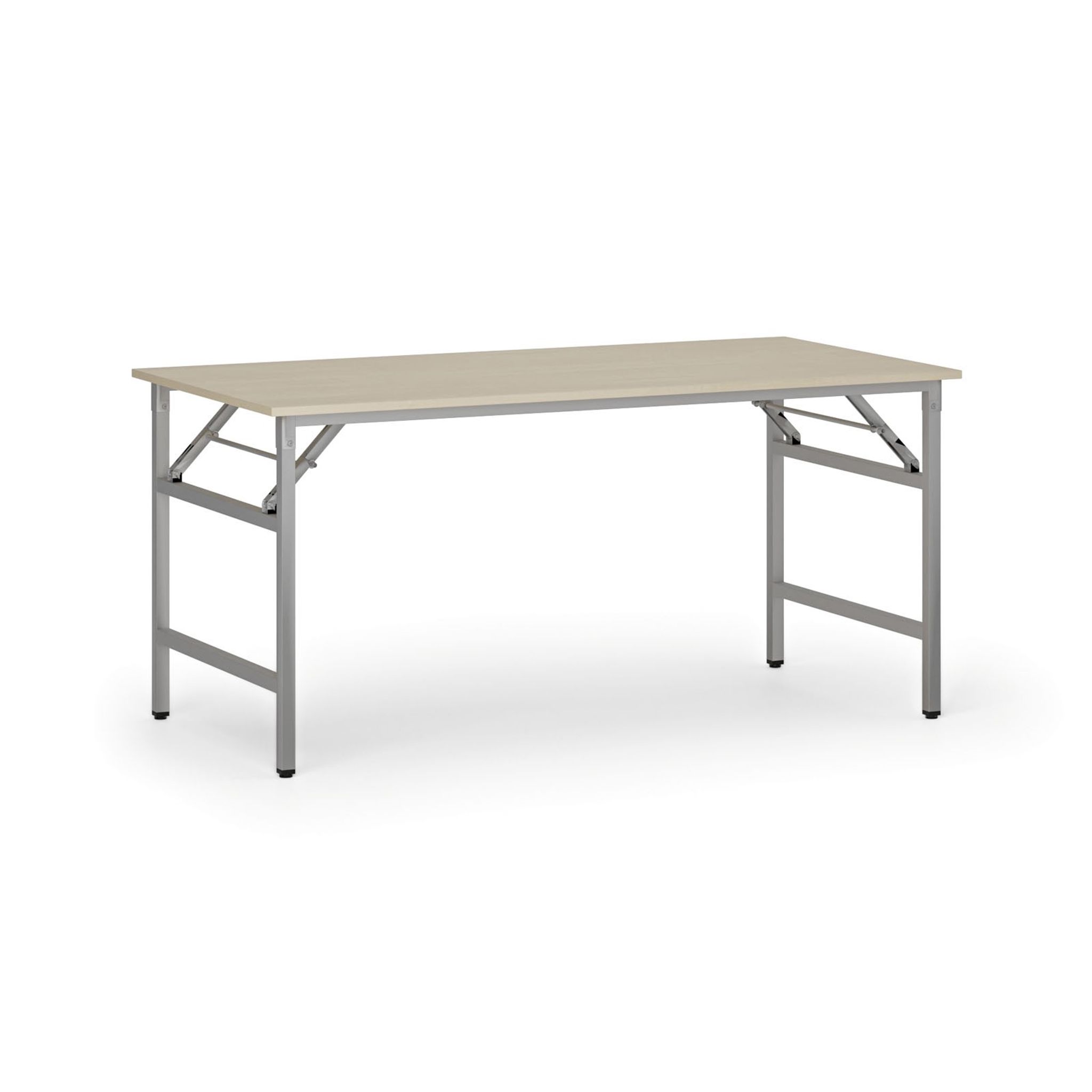 Konferenztisch klappbar, Klapptisch FAST READY, 1600 x 800 x 750 mm, graues Gestell, Birke