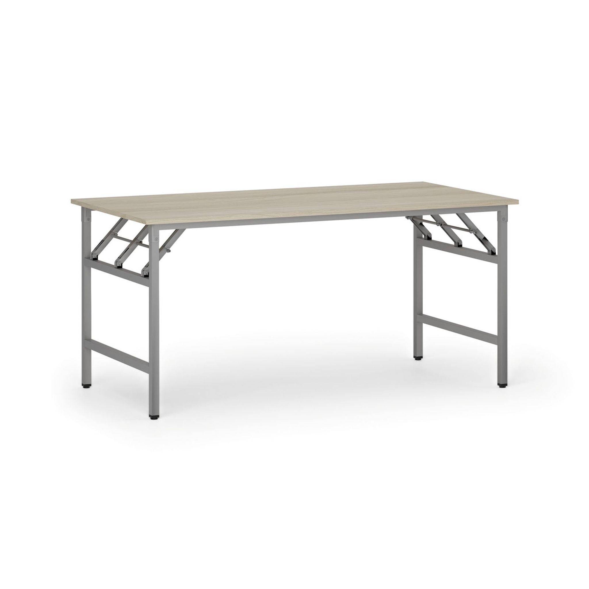 Konferenztisch klappbar, Klapptisch FAST READY, 1600 x 800 x 750 mm, graues Gestell, Eiche natur