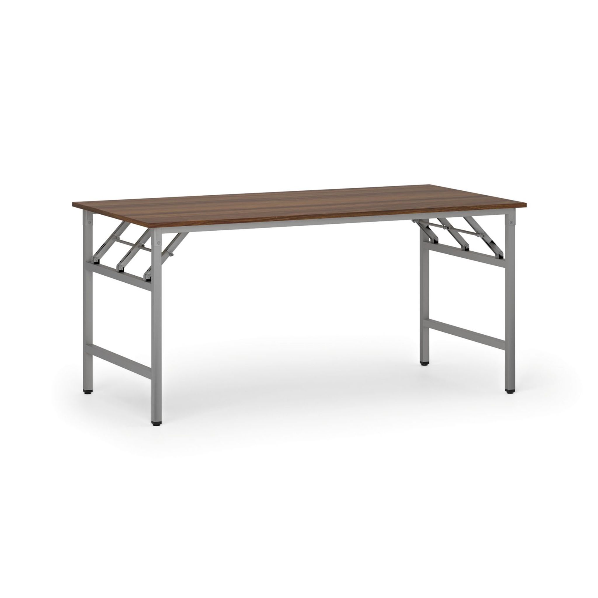 Konferenztisch klappbar, Klapptisch FAST READY, 1600 x 800 x 750 mm, graues Gestell, Nussbaum