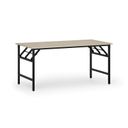 Konferenztisch klappbar, Klapptisch FAST READY, 1600 x 800 x 750 mm, schwarzes Gestell, Birke