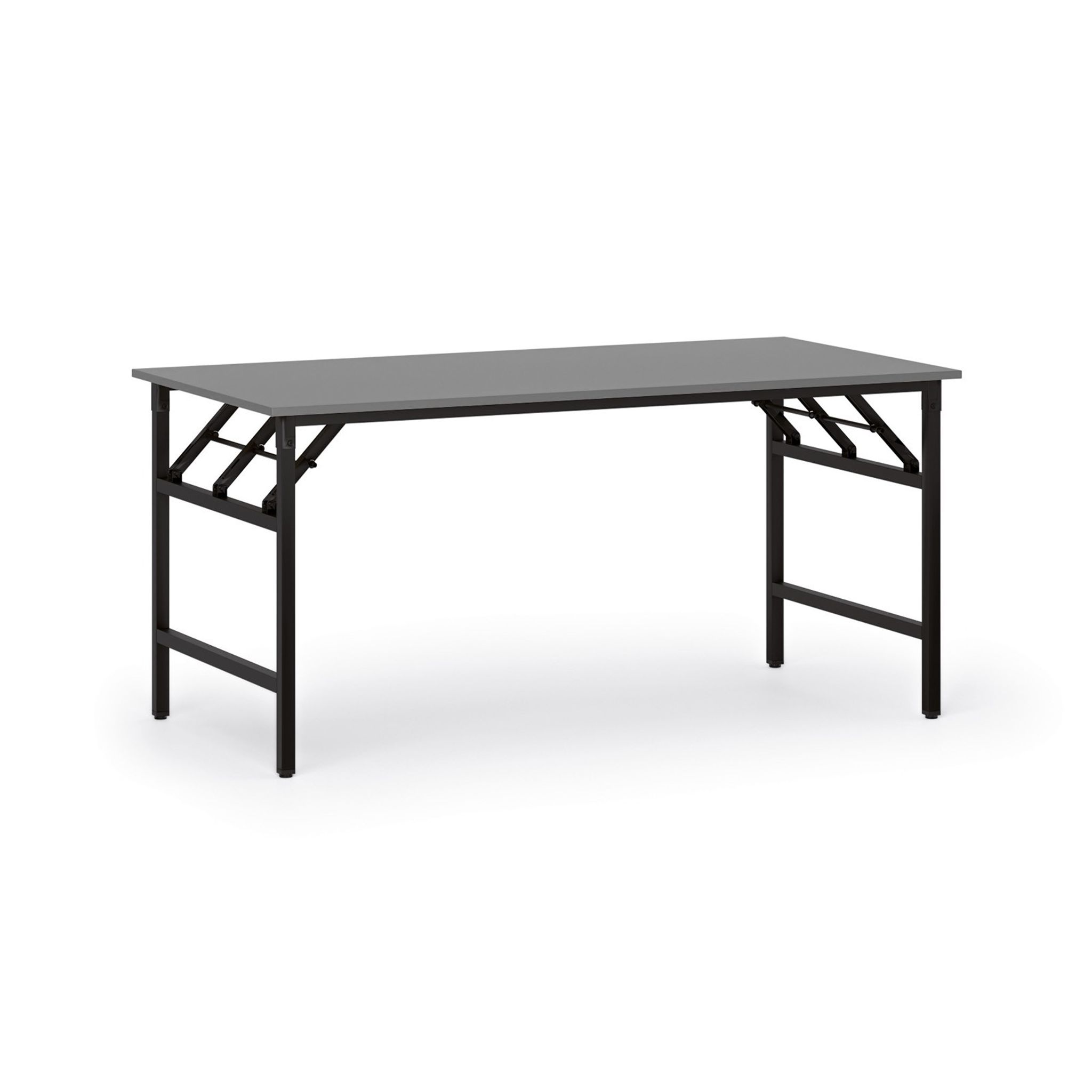 Konferenztisch klappbar, Klapptisch FAST READY, 1600 x 800 x 750 mm, schwarzes Gestell, Graphit