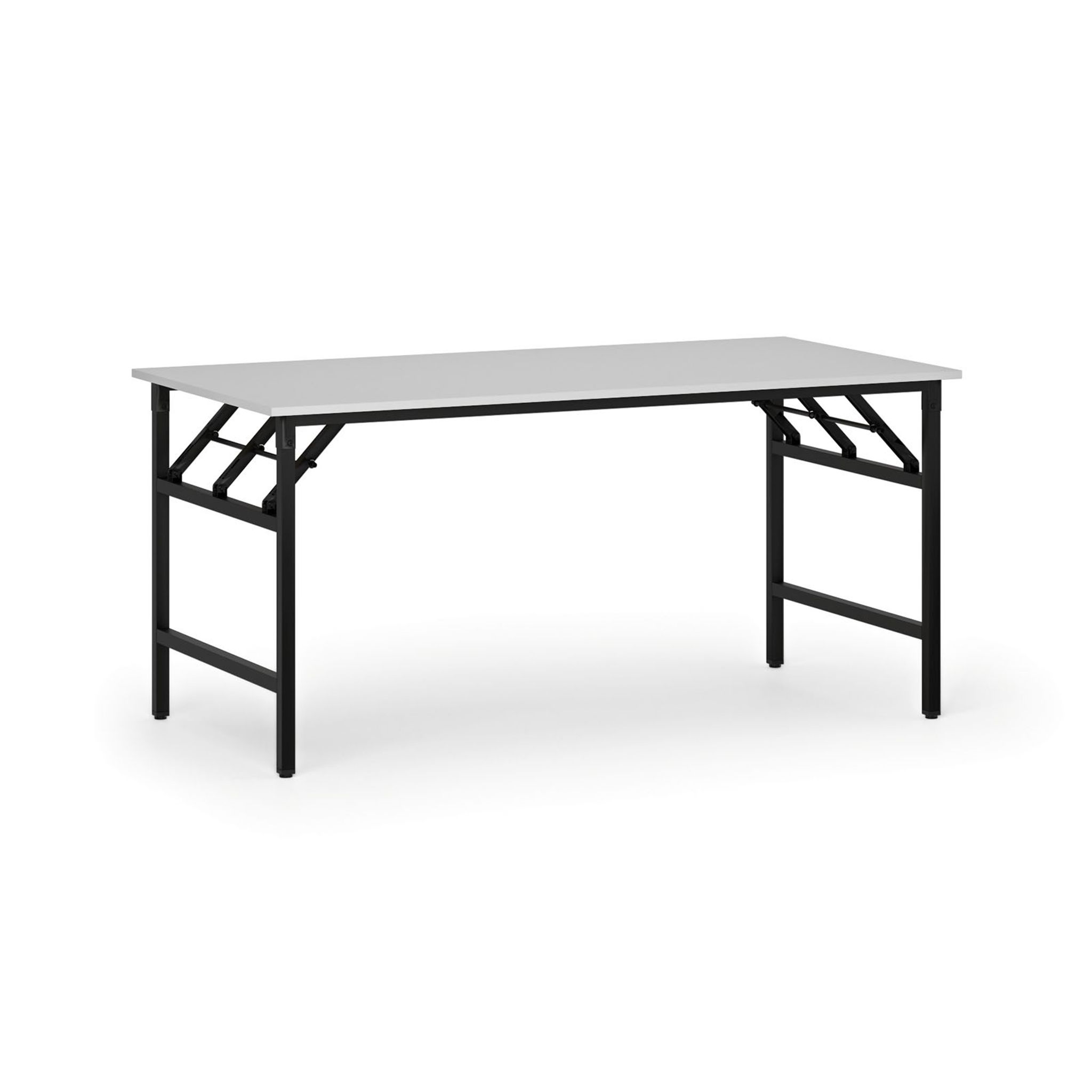 Konferenztisch klappbar, Klapptisch FAST READY, 1600 x 800 x 750 mm, schwarzes Gestell, weiß