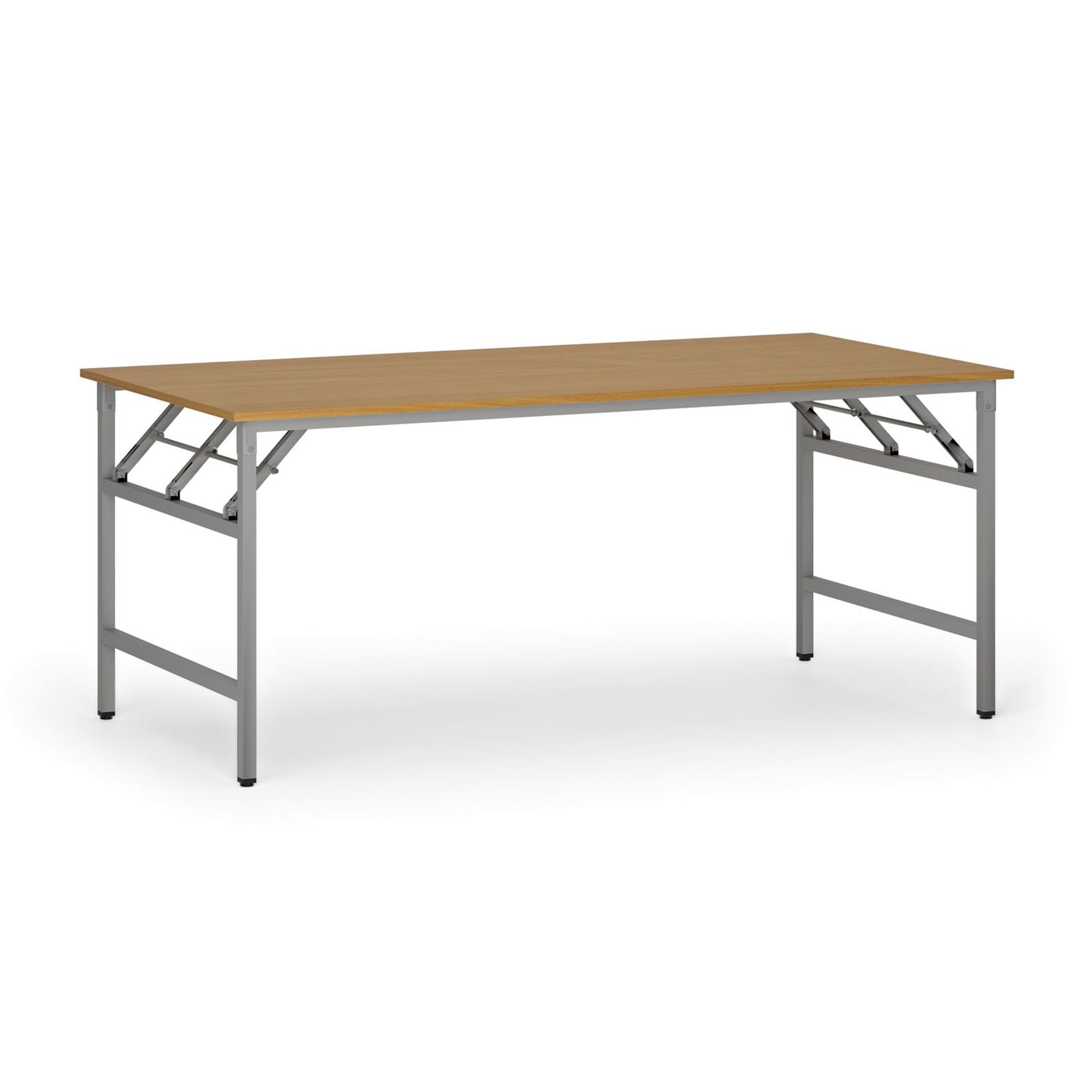 Konferenztisch klappbar, Klapptisch FAST READY, 1800 x 900 x 750 mm, graues Gestell, Buche