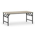 Konferenztisch klappbar, Klapptisch FAST READY, 1800 x 900 x 750 mm, schwarzes Gestell, Birke