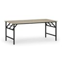 Konferenztisch klappbar, Klapptisch FAST READY, 1800 x 900 x 750 mm, schwarzes Gestell, Eiche natur