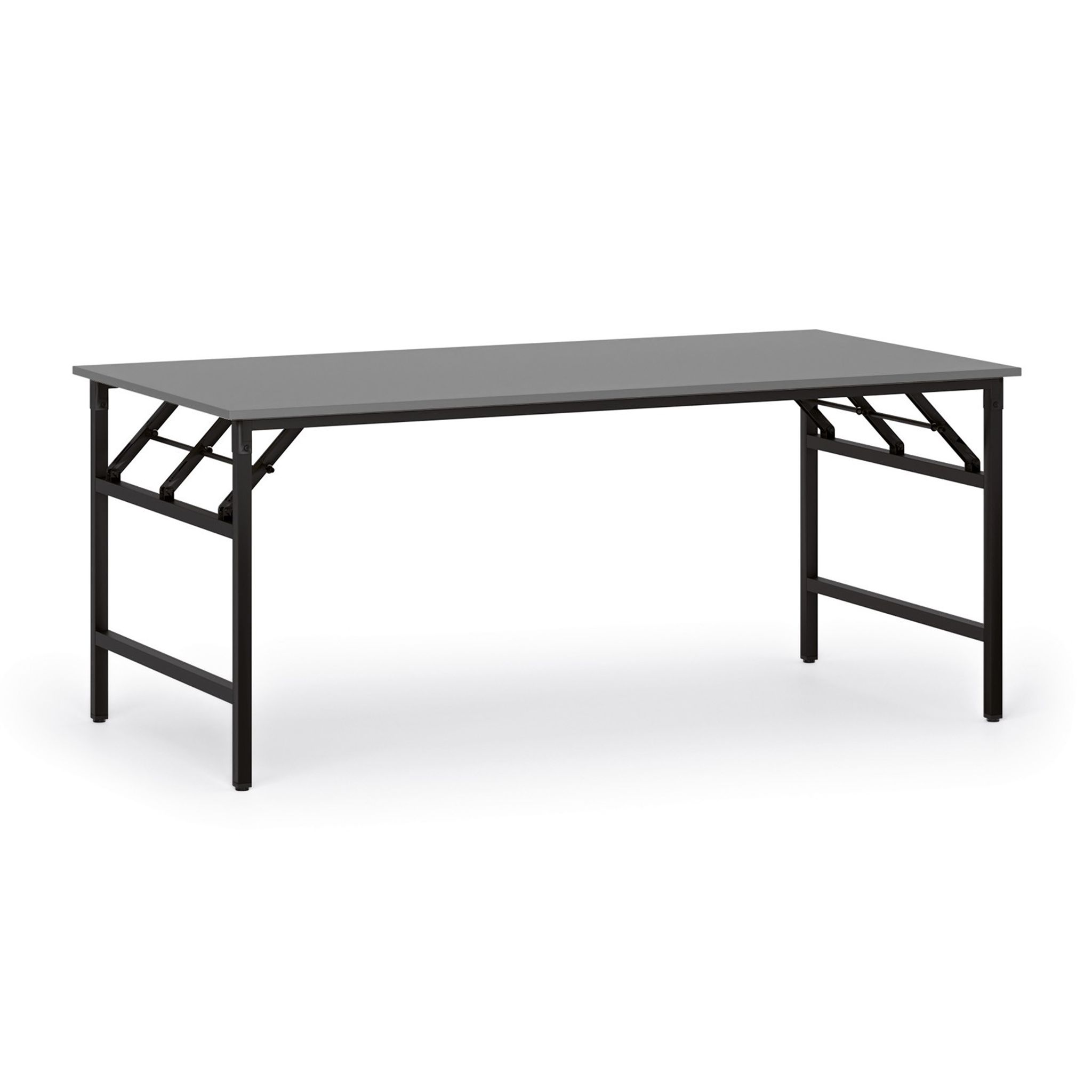 Konferenztisch klappbar, Klapptisch FAST READY, 1800 x 900 x 750 mm, schwarzes Gestell, Graphit