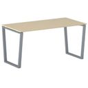 Konferenztisch PRIMO IMPRESS 160x80 cm, graues Metallgestell, Birke