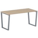 Konferenztisch PRIMO IMPRESS 160x80 cm, graues Metallgestell, Buche