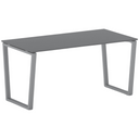 Konferenztisch PRIMO IMPRESS 160x80 cm, graues Metallgestell, Graphit