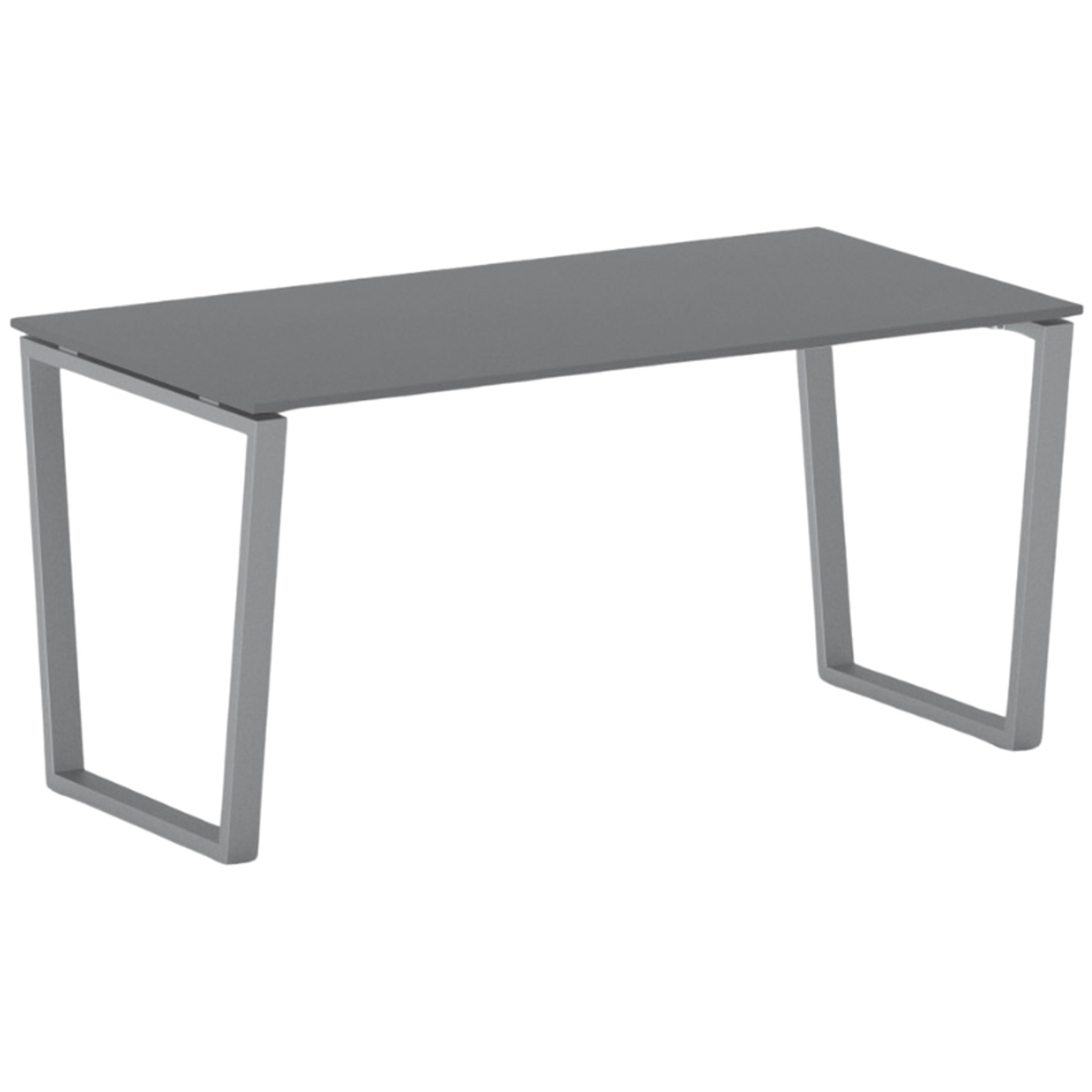 Konferenztisch PRIMO IMPRESS 160x80 cm, graues Metallgestell, Graphit