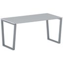 Konferenztisch PRIMO IMPRESS 160x80 cm, graues Metallgestell, grau