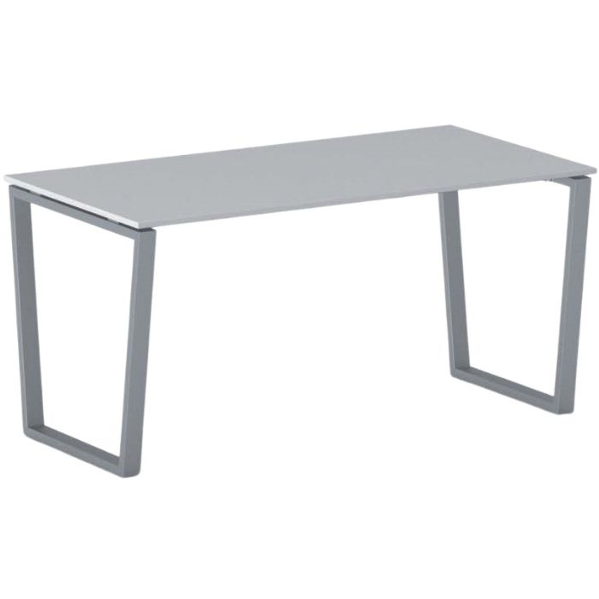 Konferenztisch PRIMO IMPRESS 160x80 cm, graues Metallgestell, grau