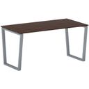 Konferenztisch PRIMO IMPRESS 160x80 cm, graues Metallgestell, Nussbaum