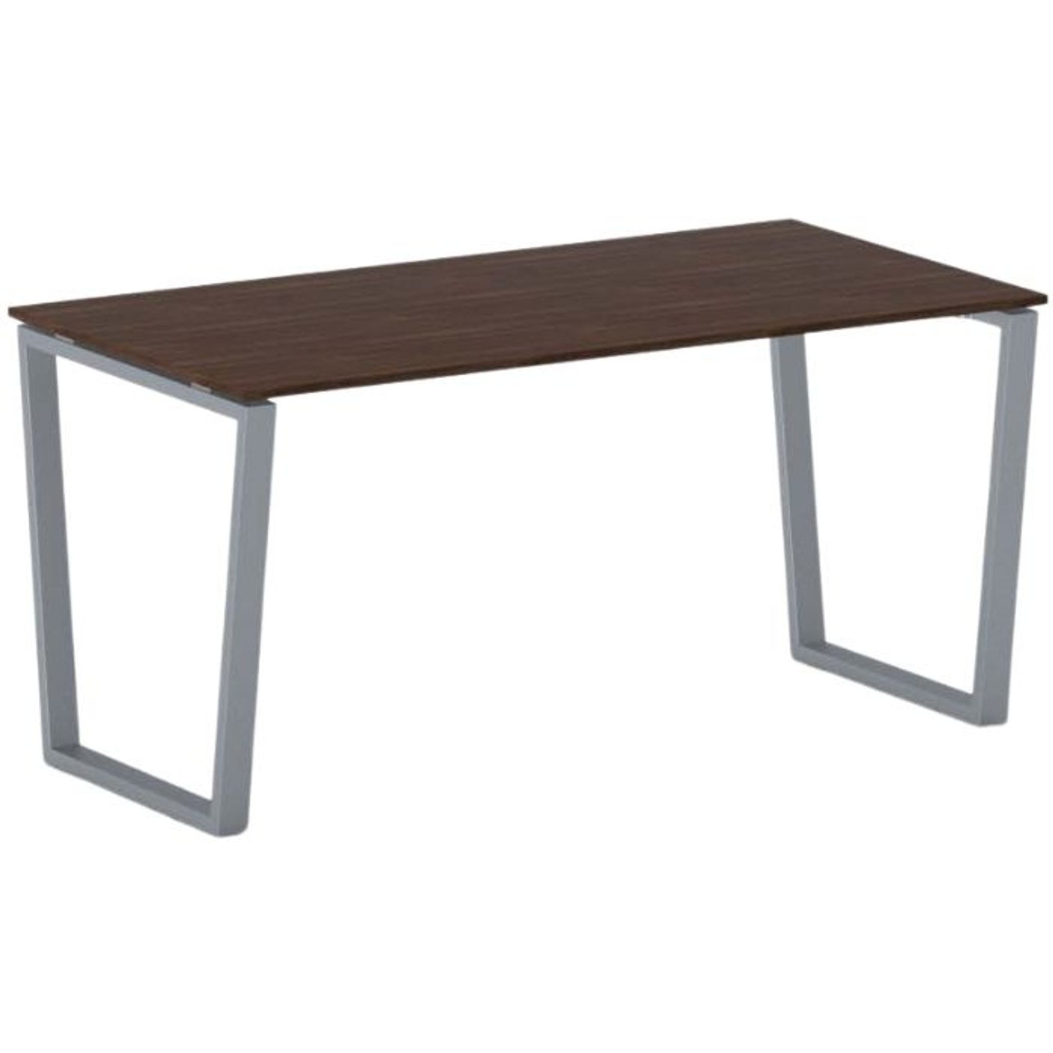 Konferenztisch PRIMO IMPRESS 160x80 cm, graues Metallgestell, Nussbaum