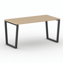 Konferenztisch PRIMO IMPRESS 160x80 cm, schwarzes Metallgestell, Buche