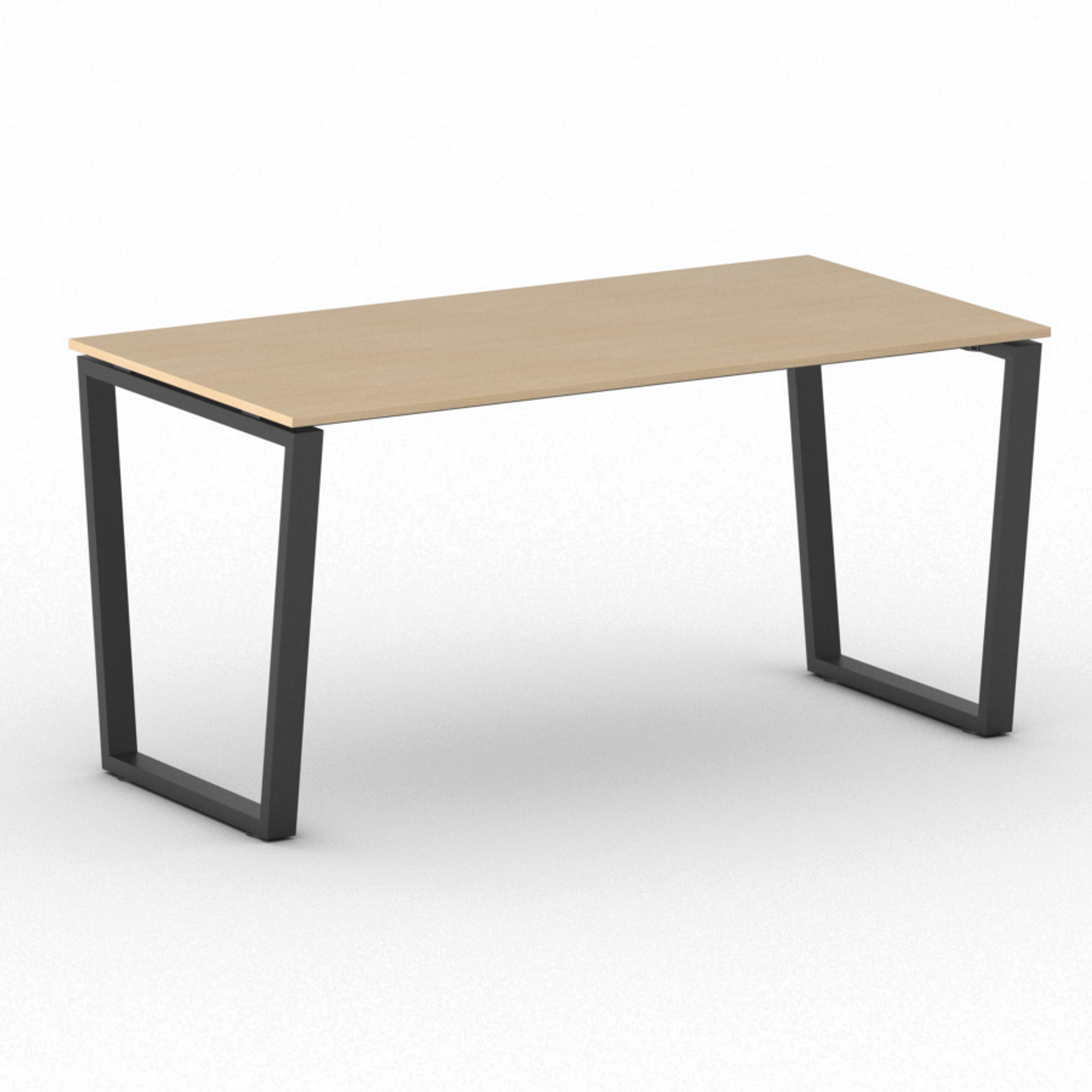 Konferenztisch PRIMO IMPRESS 160x80 cm, schwarzes Metallgestell, Buche