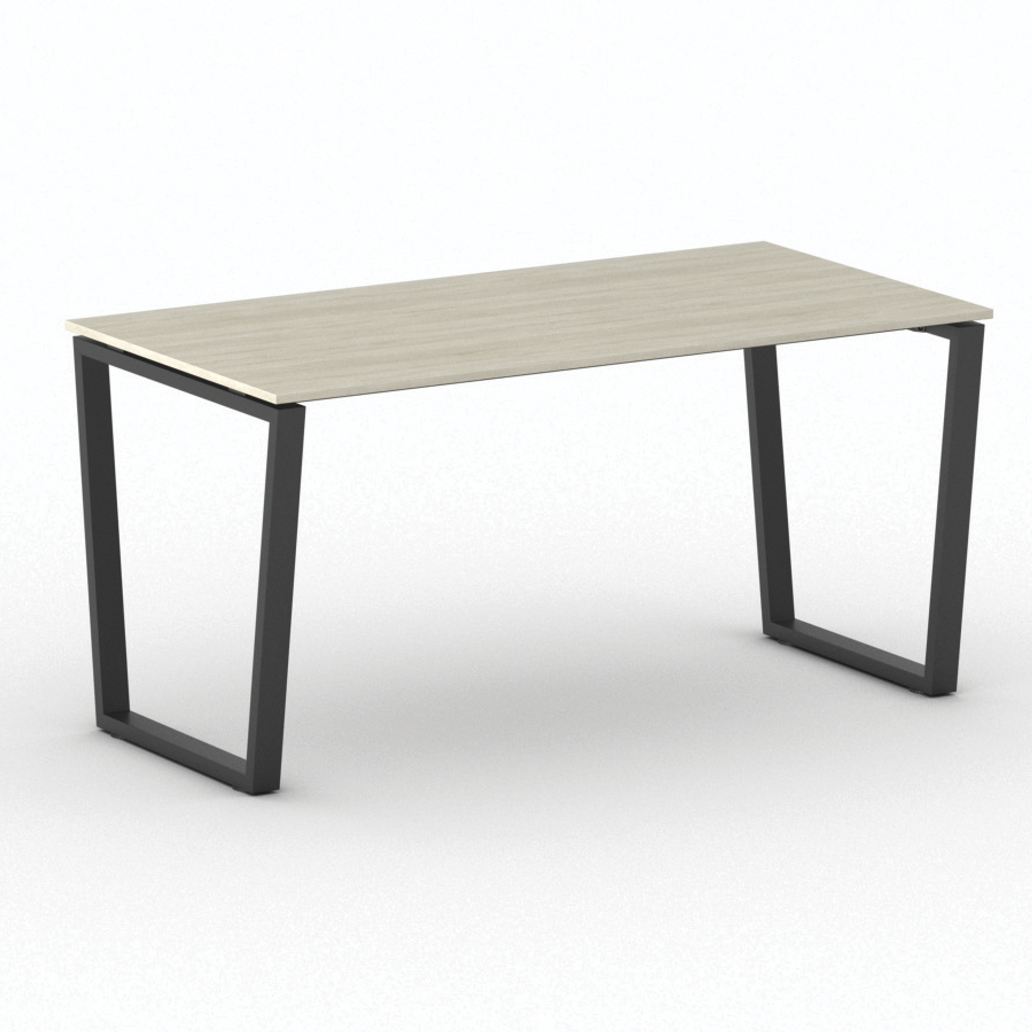 Konferenztisch PRIMO IMPRESS 160x80 cm, schwarzes Metallgestell, Eiche natur